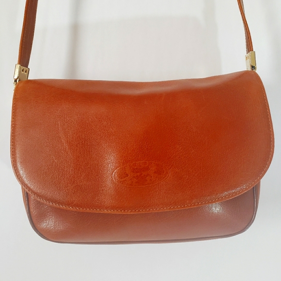 Pourchet Paris Brown Leather Crossbody Purse